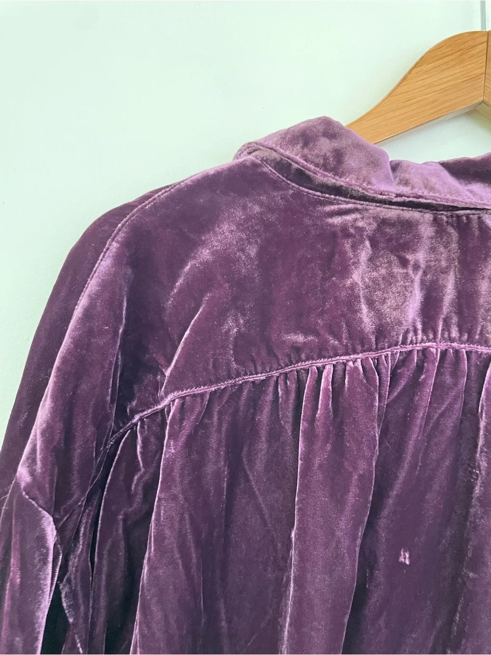 Free People Lux Velvet Shirtdress Deep Purple S Small Whimsigoth Dark Romance